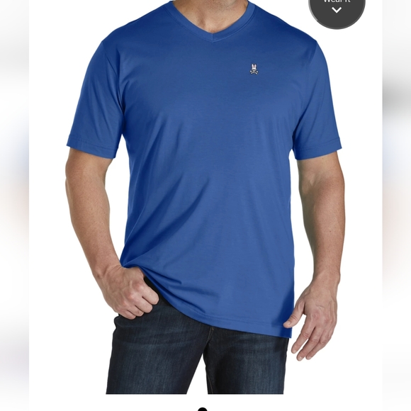 - -PsychoBunny denim blue v neck tshirts - Picture 1 of 4